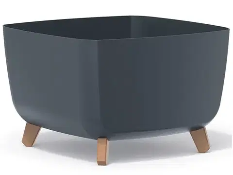 Kvetináče a truhlíky NABBI DGQL400 plastový kvetináč na nožičkách 39 cm antracit