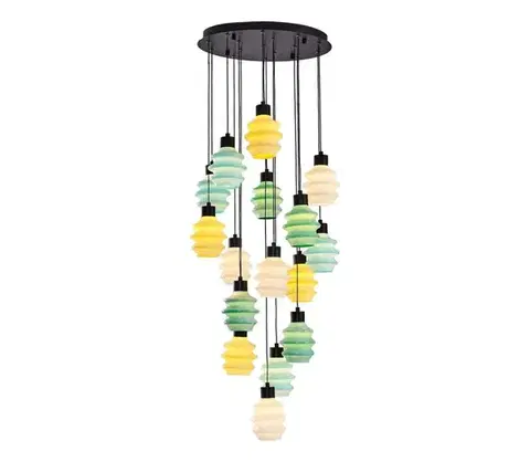 Svietidlá  LED luster na lane CACTUS 16xLED/3,12W/230V 3000K zelená/žltá/biela 414LRC2014