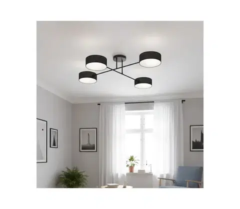 Svietidlá EMIBIG Prisadený luster MAGA 4xE14/10W/230V čierny 1568/4
