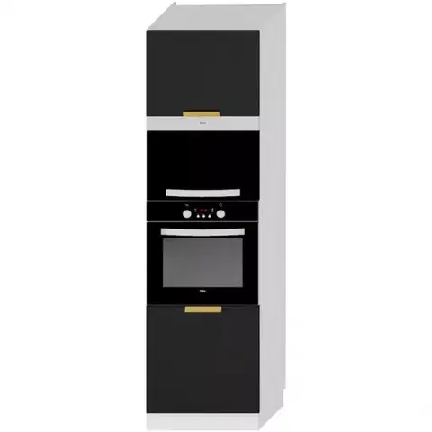 Kuchynské skrinky stojace Kuchynská skrinka Denis d60pk mv 2133 pl čierna mat/biela