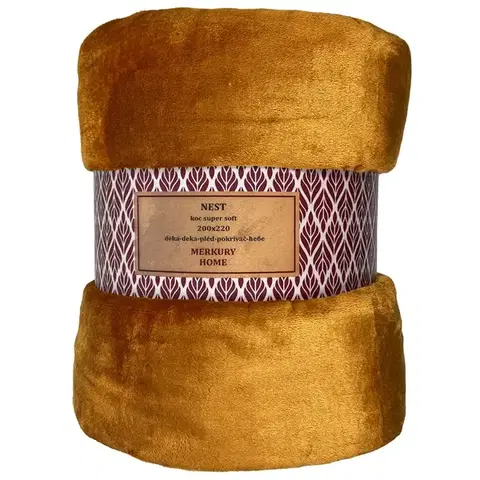 Ozdobné prikrývky Deka Nest Super Soft horčicová 200x220 Merkury Home