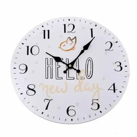 Hodiny Nástenné hodiny Hello new day, pr. 34 cm