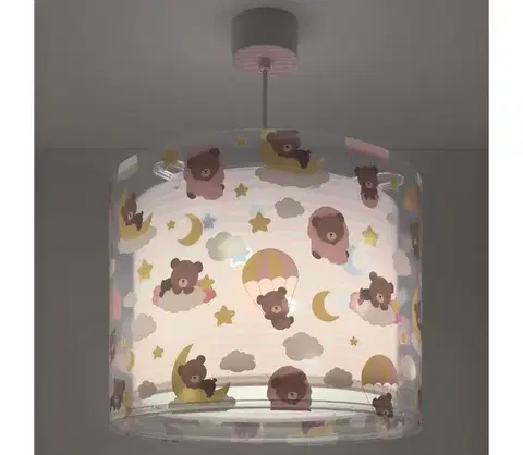 Svietidlá Dalber 41572S - Detský luster BABY TEDDY 1xE27/15W/230V ružová 41572MS