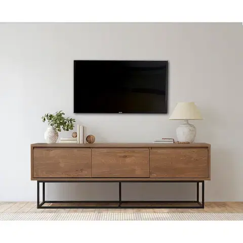 TV stolíky PATRIOTE TV stolík na nožičkách, orech/čierna