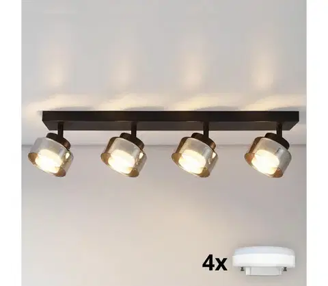 Svietidlá BRILAGI - LED RGB stmievateľné bodové svietidlo AURA LUX 4xGX53/14W/230V Wi-Fi Tuya čierne/dymové BG3453+4xIM1490
