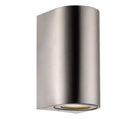 Svietidlá Nordlux - Vonkajšie nástenné svietidlo CANTO 2xGU10/28W/230V IP44 nerezová oceľ 49721034