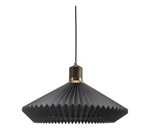 Svietidlá Halo Design 744299 - závesný luster PARIS 1xE27/60W/230V, priemer 56 cm, čierna/mosadz/dub 744299