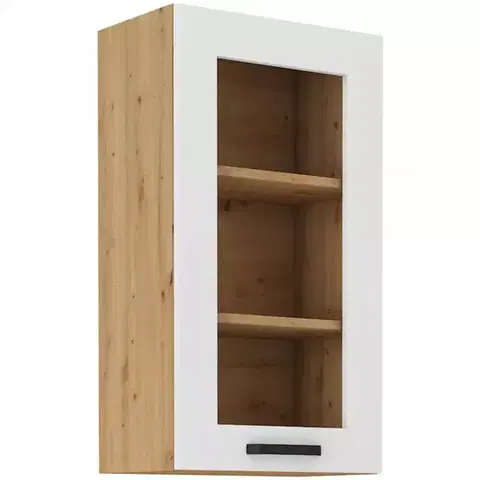 Kuchynské skrinky visiace Kuchynská skrinka LUNA biely mat/artisan  40gs-90 1f
