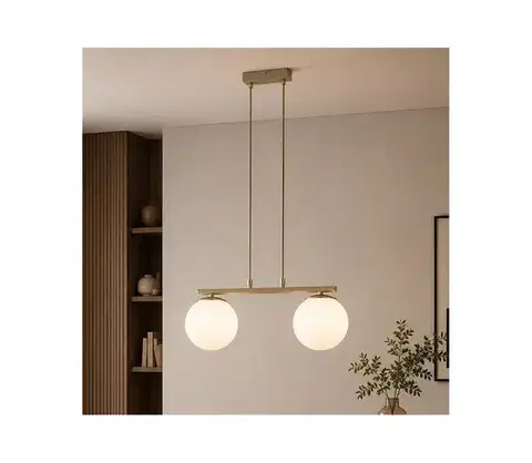 Svietidlá BRILAGI - Luster na lanku MILO 2xE27/60W/230V béžová/zlatá 75-007B