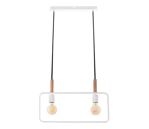 Svietidlá  Luster na lanku FRAME 2xE27/60W/230V biela 32-73549