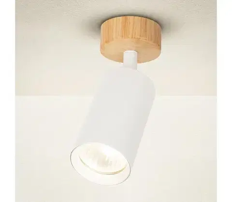 Svietidlá BRILAGI - Bodové svietidlo SELE 1xGU10/30W/230V biela/dubový dekor WO-SELE-WH-WD01-OEM
