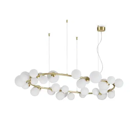 Svietidlá Ideal Lux - LED luster na lankách PERLAGE 30xG9/3W/230V 143 cm zlatá/biela 296746
