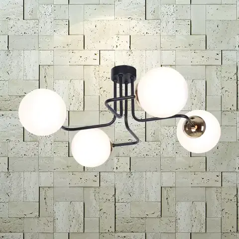 Moderné lampy do obývačky Luster Kari Čierna/Zlatý K-4705 LW4