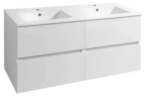 Kúpeľňový nábytok AQUALINE - PANEDA umývadlová skrinka 119x55x45,2cm, biela PN212