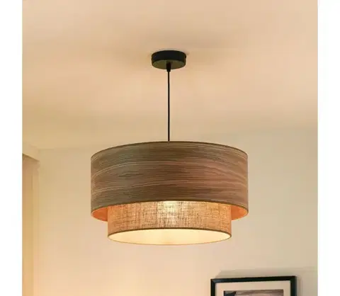 Svietidlá BRILAGI - Luster na lanku MONTANA BOHO 1xE27/15W/230V pr. 45 cm hnedá/čierna 608404