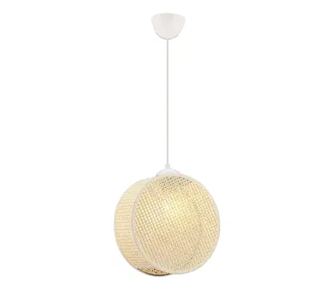 Svietidlá  Závesný luster na lane DRUM 1xE27/60W/230V krémový 390FLH2527