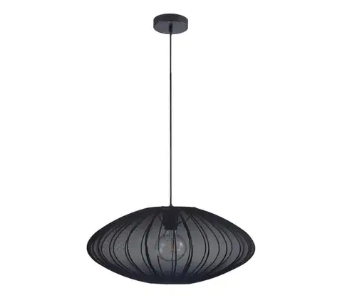 Svietidlá  Luster na lanku KINU 1xE27/20W/230V pr. 50 cm čierna 330598