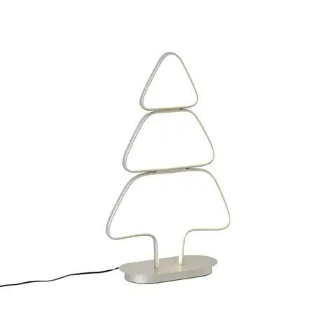 Svetelné reťaze do interiéru Vianočná stolná lampa oceľová v tvare vianočného stromčeka vrátane LED - Arbre