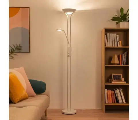 Lampy Brilagi - Stmievateľná stojacia lampa SCARLETT 1xR7s/230W/230V + 1xG9/40W biela 63056