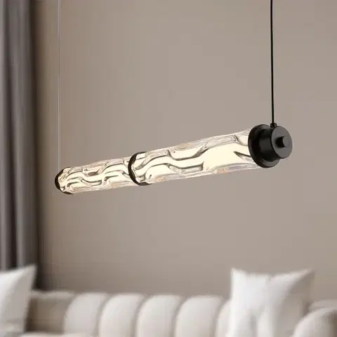 Stropná svetla CORTE lampa wisząca pozioma czarny matowy 18W LED 3000K klosz bezbarwny