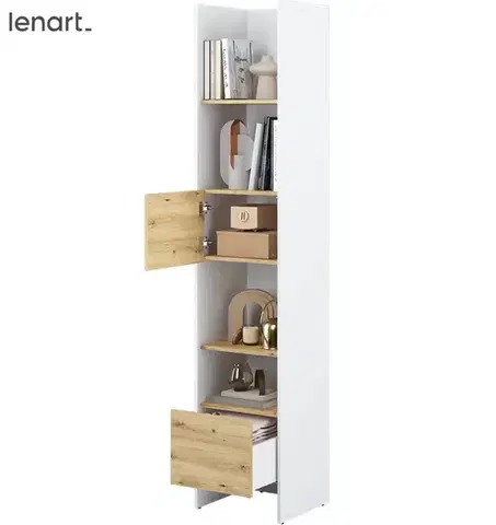 Nábytok Dig-net nábytok Regál Lenart BED CONCEPT BC-23 | biela / dub artisan