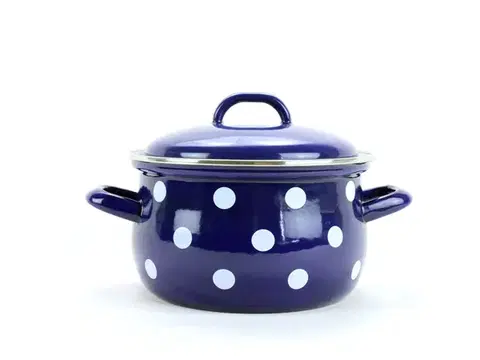 Hrnce BELIS - Hrniec a pokrievka 20cm modré bodky