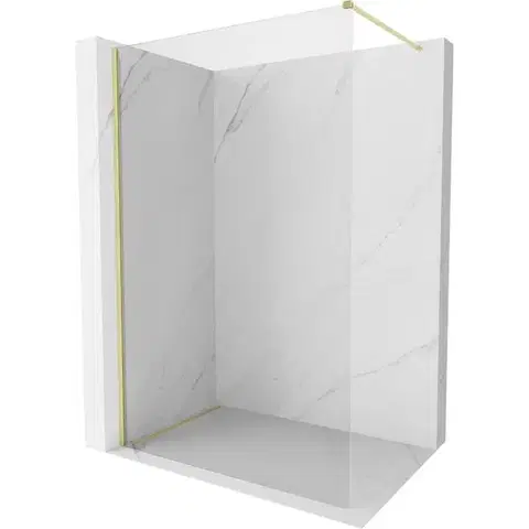 Sprchové dvere MEXEN/S - Kyoto-X Sprchová zástena WALK-IN 60 x 200, transparent 10 mm, zlato kefovaná 800-060-101-55-00-X