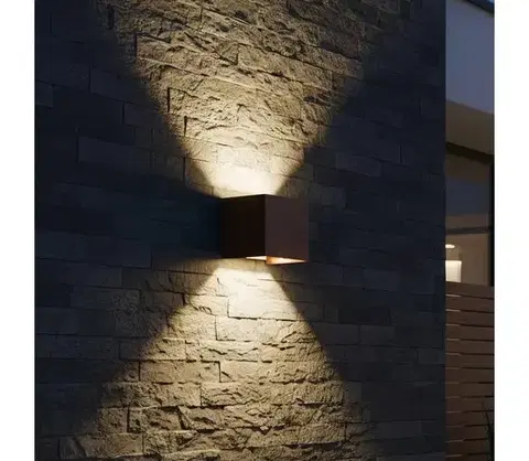 LED osvetlenie Ideal Lux - LED Vonkajšie nástenné svietidlo ATOM LED/12W/230V IP54 hnedá 313443