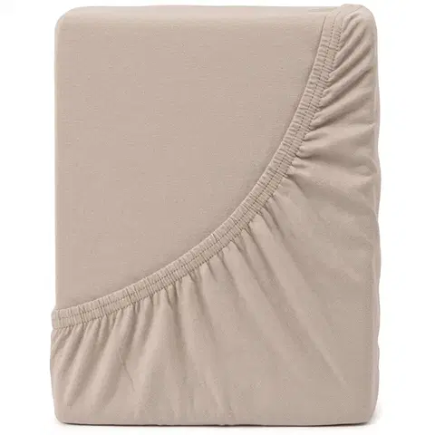 Plachty 4Home jersey prestieradlo Ideál orechová, 140 x 200 cm