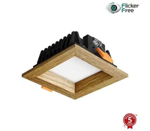 Svietidlá APLED - LED Podhľadové SQUARE WOODLINE LED/3W/230V 3000K 9x9 cm dub masív 21284