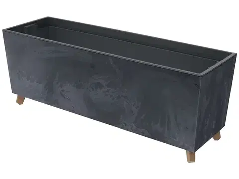 Kvetináče a truhlíky NABBI DUC800NE plastový kvetináč na nožičkách 77 cm antracit