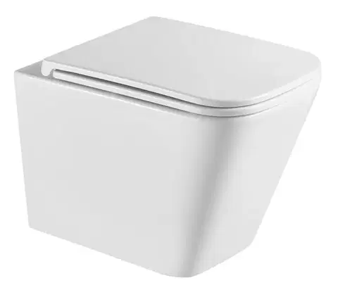 Záchody OLSEN SPA - Závesné WC orloja RIMLESS sa SLIM sedadlom Soft-close OLKLT052E