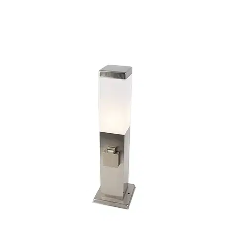 Zahradne stlpove lampy Vonkajšia lampa oceľ vrátane objímky IP44 - Malios so zemným kolíkom a káblovou objímkou