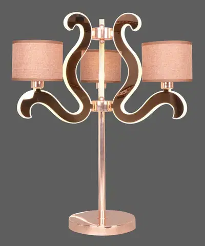 Stolové lampy Stolová lampa s 3 LED ramenami, medená, Ambrosia