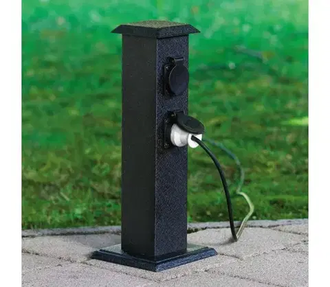 Záhradné lampy EGLO 93426 - Vonkajší záhradný stĺpik so zásuvkami SCHUKO IP44 93426