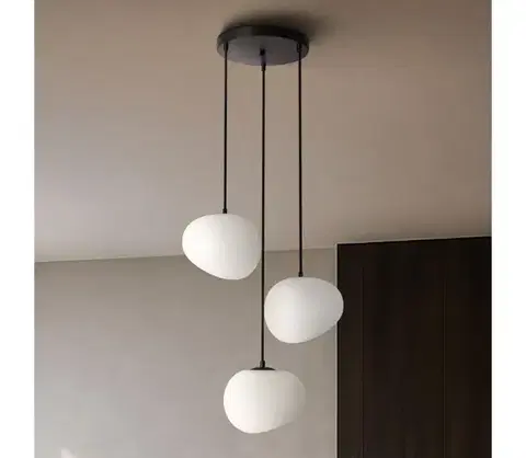 Svietidlá BRILAGI - Závesné svietidlo na lanku PEBBLES 3xE27/40W/230V pr. 42 cm čierna ALA-56894