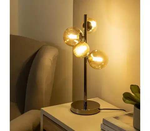 Lampy BRILAGI - LED Stolná lampa MILLA 4xG9/3W/230V čierny chróm/zlatá 8010-4CA