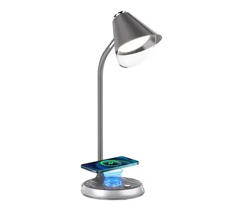 Lampy  08972L - LED Stmievateľná stolná lampa FINCH LED/9W/12/230V šedá/chróm 08972L