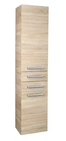 Kúpeľňový nábytok AQUALINE - VEGA Skrinka vysoká 35x184x31cm, dub platin VG985