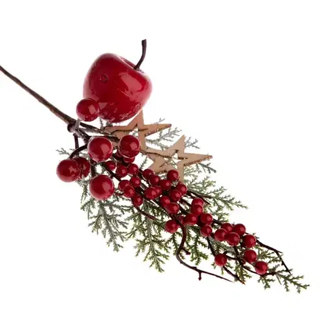 Vianočné dekorácie Dekoračná vetvička Apple and Stars, 34 cm