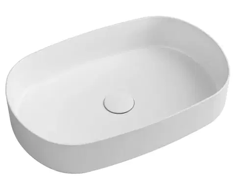 Umývadlá ISVEA - INFINITY OVAL keramické umývadlo na dosku, 55x36cm, biela matná 10NF65055-2L