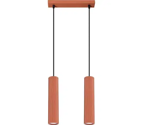 Svietidlá  SL.1631 - Luster na lanku KARBON 2xGU10/10W/230V červená SL.1631