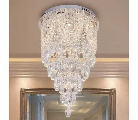 Svietidlá  LED Krištáľové stropné svietidlo MAJURO LED/30W/230V pr. 40 cm lesklý chróm + diaľkové ovládanie N3000