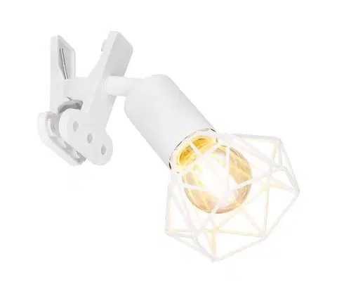 Svietidlá Globo 54802WK - Nástenná lampa s klipom XARA I 1xE14/40W/230V biela 54802WK