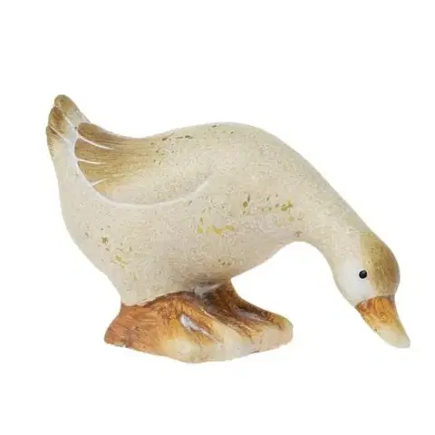 Veľkonočné a jarné dekorácie Kinekus Postavička kačka 14,1x6,3x8,3cm keramika biela