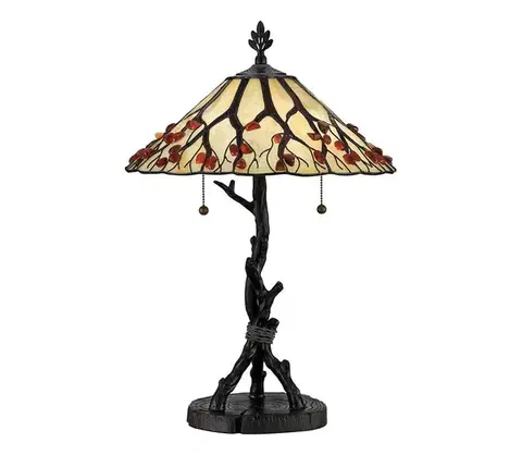 Lampy Elstead Quoizel QZ-WHISPERING-TL-VB - Stolová lampa Tiffany WHISPERING 2xE27/60W/230V QZ-WHISPERING-TL-VB
