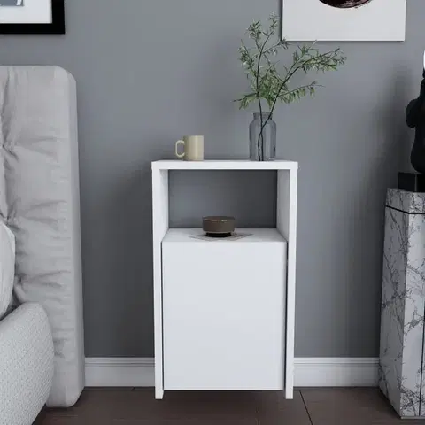 Nočné stolíky Nočný stolík Carlin - White