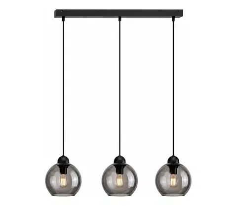 Svietidlá Keter Lighting Luster na lanku UNO 3xE27/60W/230V čierna/dymová 1319/22