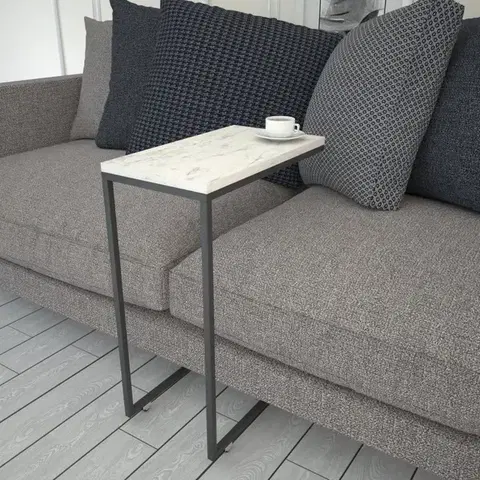 Konferenčné stolíky Príručný stolík / Odkladací stolík Callen - White Marble