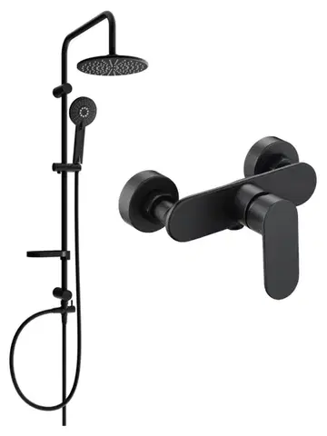 Sprchy a sprchové panely MEXEN/S - Carl sprchový stĺp vrátane sprchovej batérie Milo, čierna 71340240-70